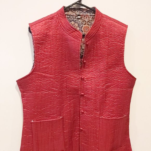 Reversible waistcoat red/blue - Picture 4 of 5